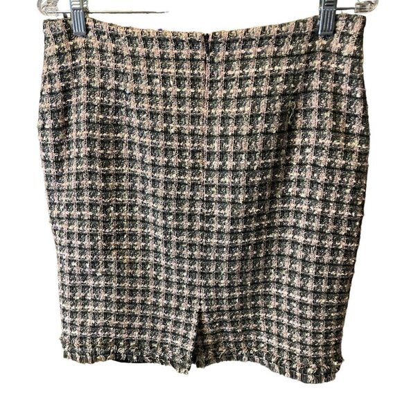 Ilyse Hart LTD Checked Tweed Short Straight Pencil Skirt Sz 12 - Picture 2 of 5